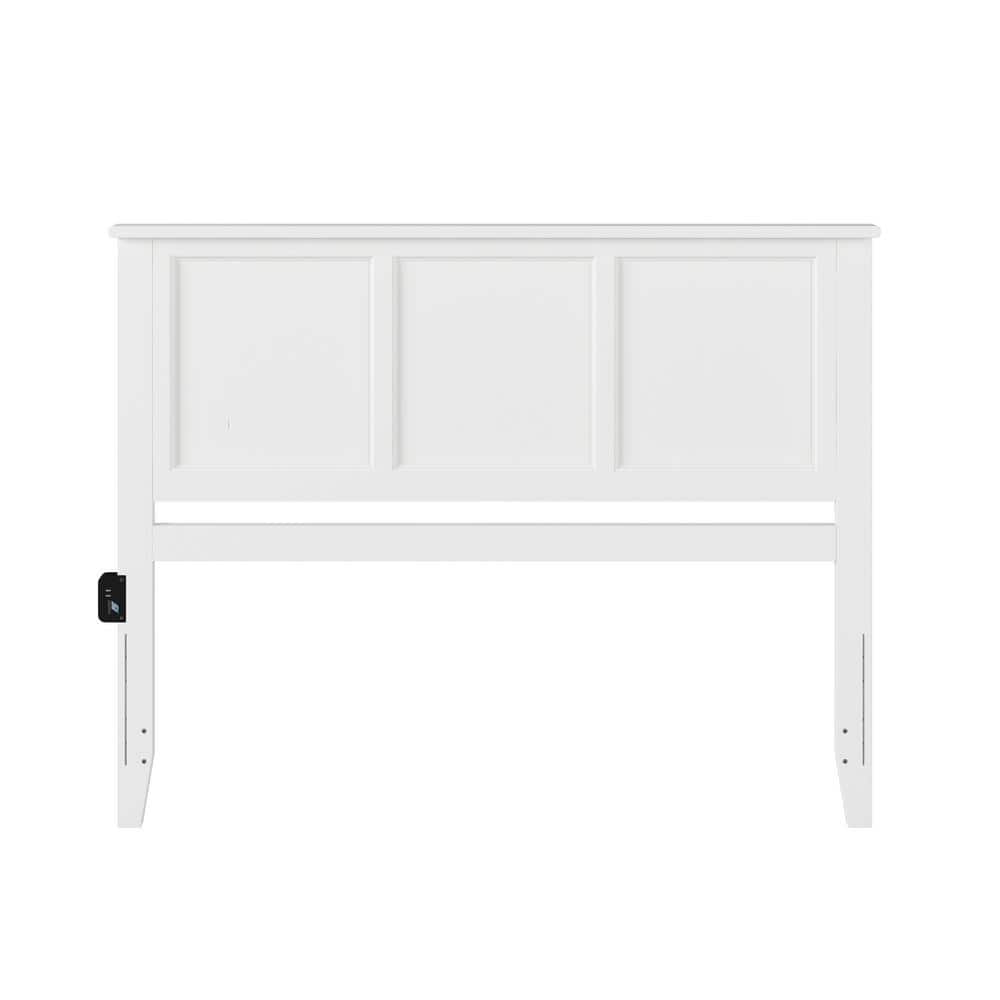 AFI Madison White Solid Wood Queen Headboard with Attachable Turbo USB