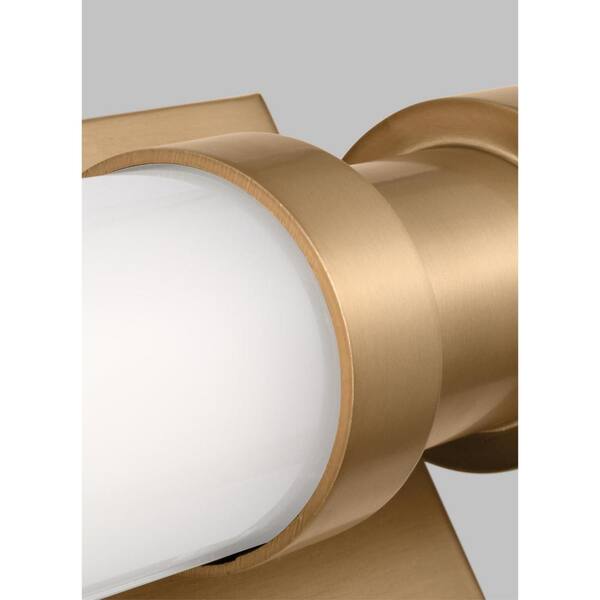 Generation Lighting - Kiel 26.75 in. Medium 2-Light Satin Brass LED Vanity Light with Arctic Glass Shades