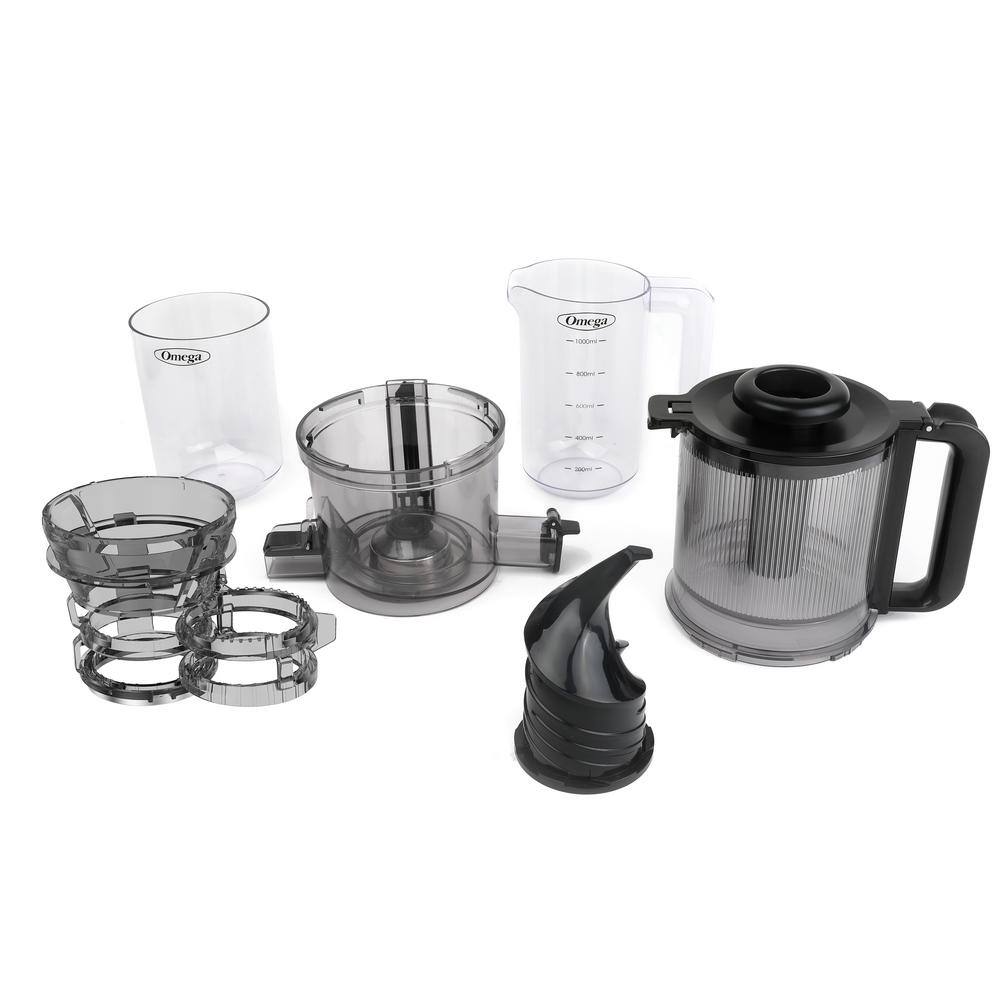 Omega Black Electric Masticating Juicer with Pulp Receptacle