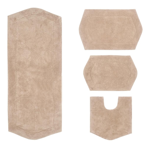 Waterford Collection 4 Piece Set with Lid Cover Bath Rug Eider & Ivory Color: Chocolate