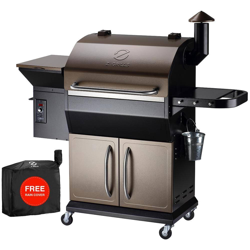 Z GRILLS 1060 sq. in. Pellet Grill and Smoker with cabinet storage ...