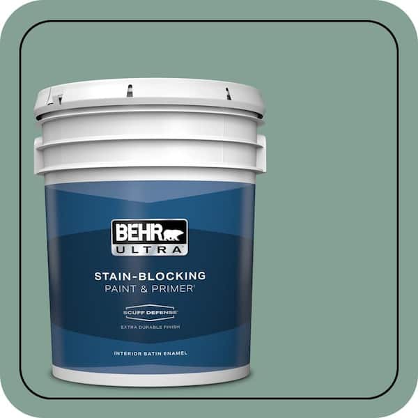 BEHR ULTRA 5 gal. #S420-4 Australian Jade Extra Durable Satin Enamel Interior Paint & Primer