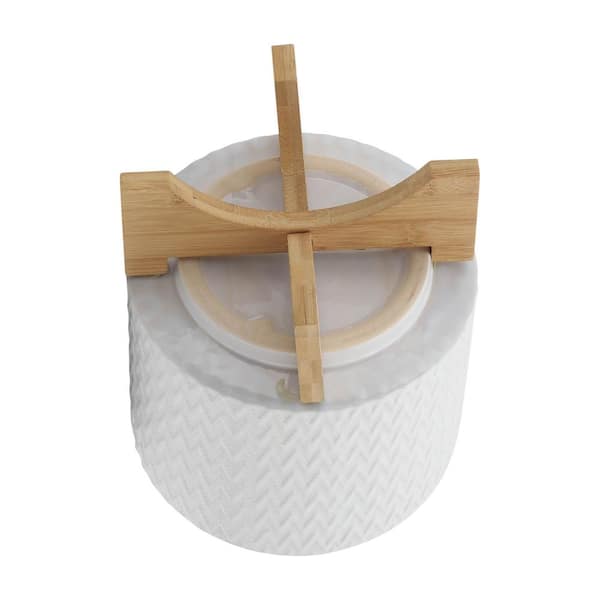 Unbranded - Chevron 8 in. L x 8 in. W x 10 in. H White Indoor/Outdoor Ceramic Planter Individual Pots