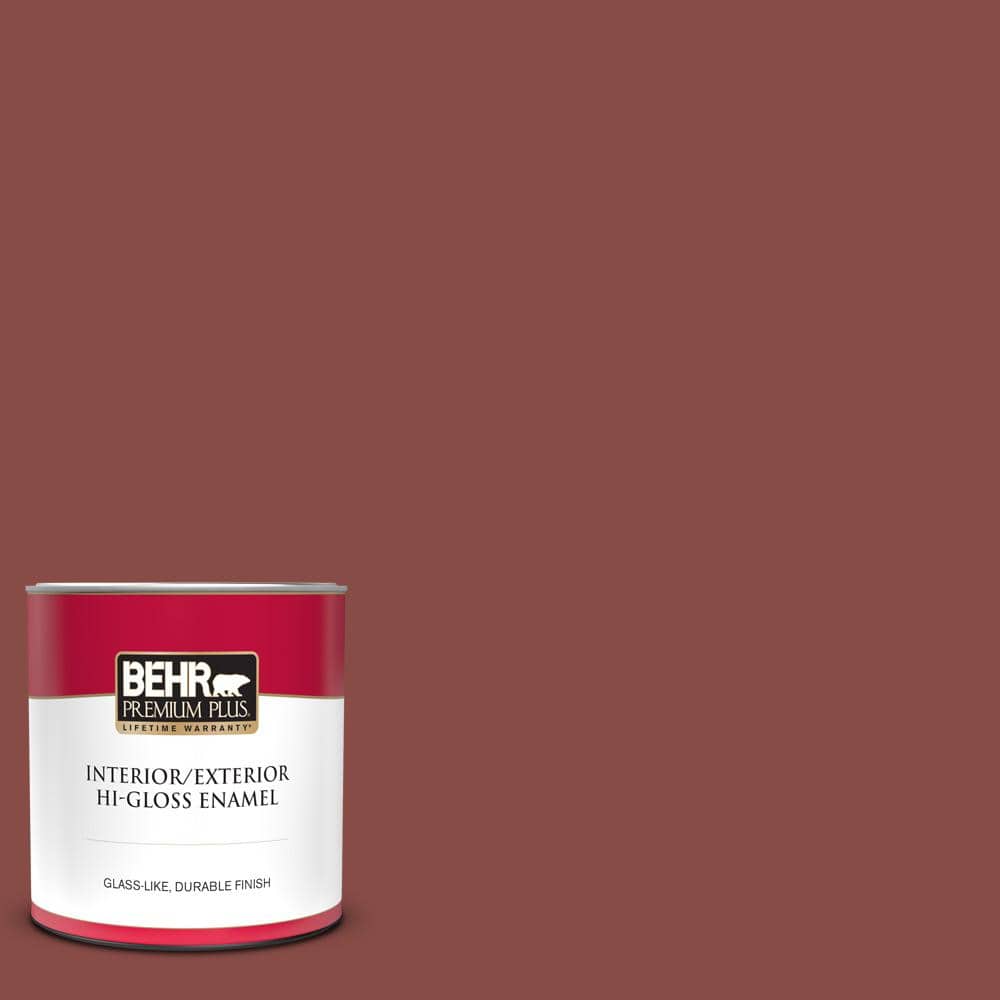 BEHR PREMIUM PLUS 1 qt. S1506 Spiced Berry HiGloss Enamel Interior/Exterior Paint 830004