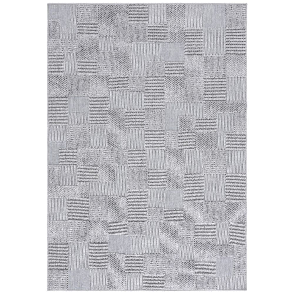 Milos MLO108 Power Loomed Indoor/Outdoor Area Rug - Grey - 4'x6'- Safavieh