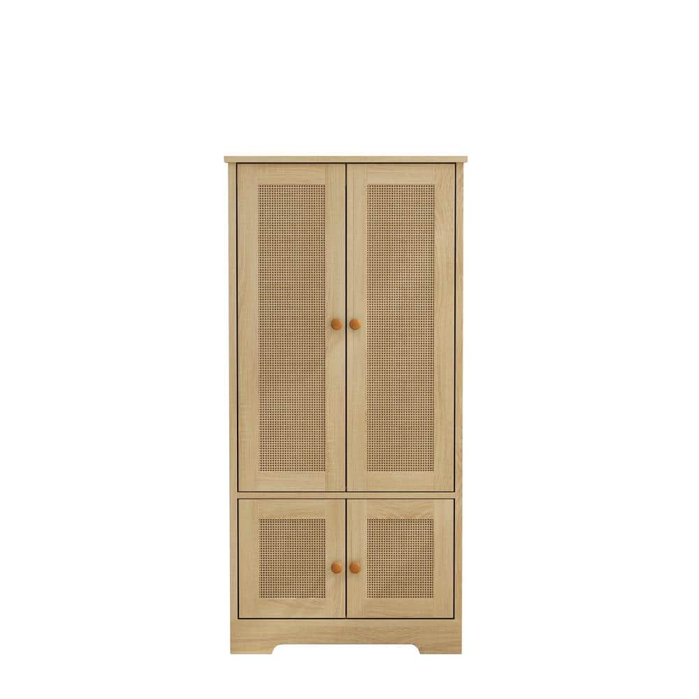 22.83 in. W x 12.2 in. D x 47.44 in. H Brown Linen Cabinet with 4 Drawers