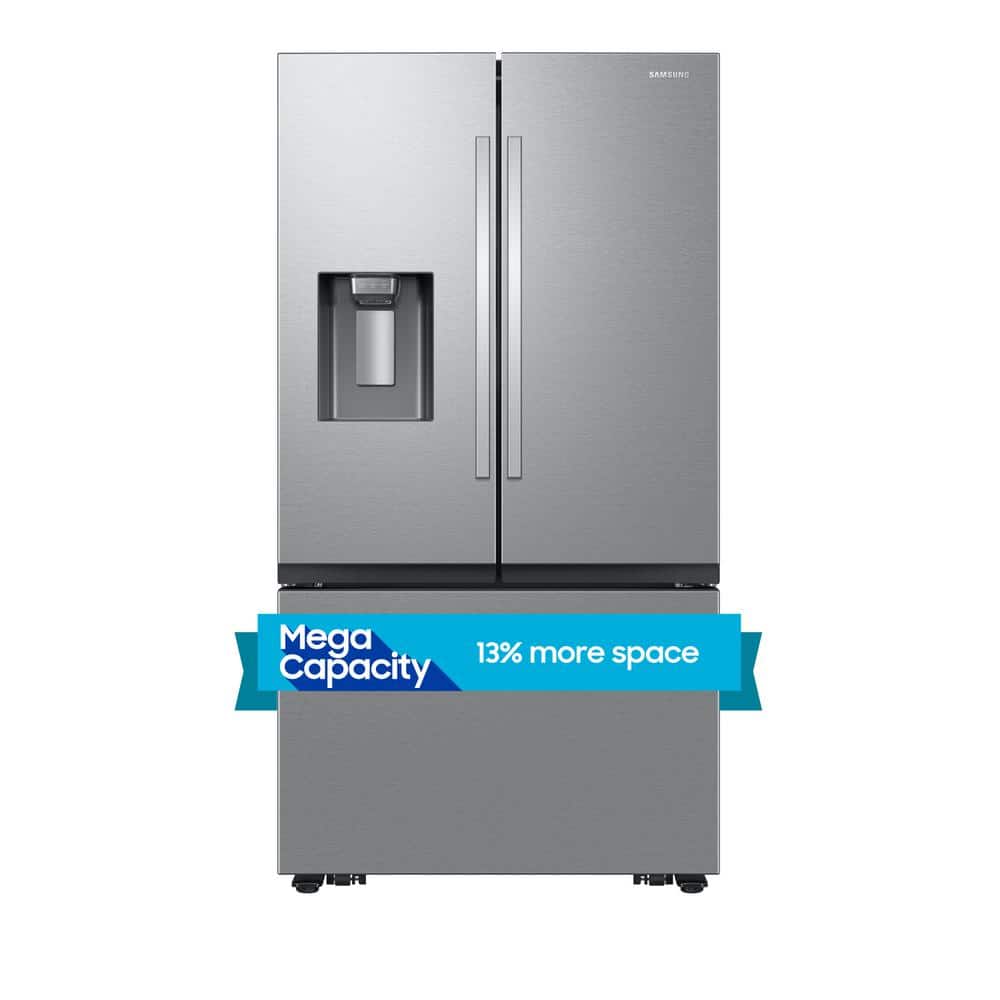Samsung 31 cu. ft. Mega Capacity 3-Door French Door Refrigerator with Four Types of Ice in Stainless Steel, Silver