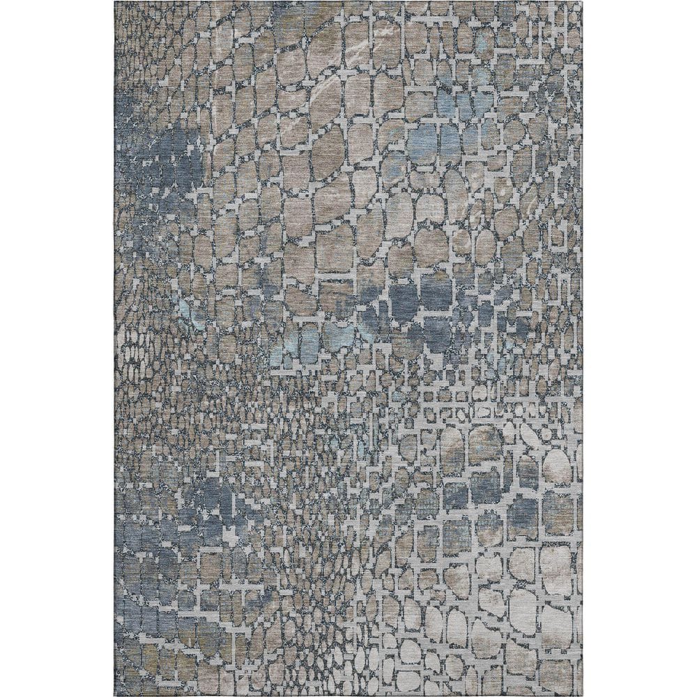 Mayfield Premium Machine Washable Abstract AMF988 Silver 3 ft. x 4 ft. Area Rug price history on PriceWatchPro