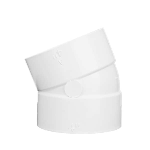 PVC S&D 22.5° Elbow, 4 in. Hub X Hub