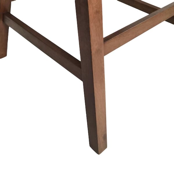 Noble House Marten 35.5 in. Light Beige and Walnut Fabric