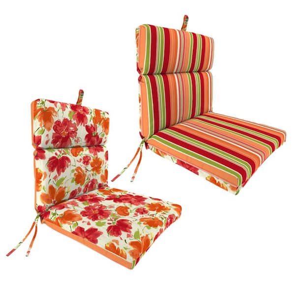 44 in. L x 22 in. W x 4 in. T Rectangular Outdoor Dining Chair Cushion in Zion Granola and Marcia Granola