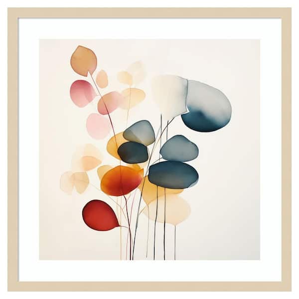 Amanti Art Fluid Floral Artistry II by Irena Orlov 25 in. W x 25 in. H. Wood Framed Wall Art Print Framed in Brown