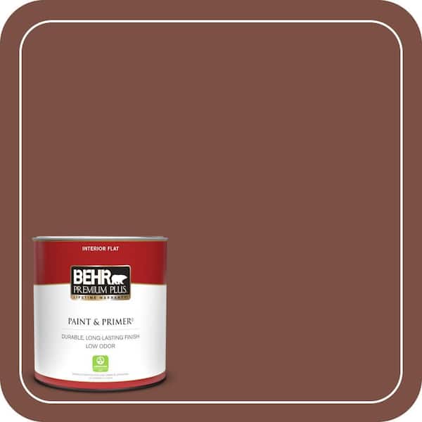 BEHR PREMIUM PLUS 1 qt. Home Decorators Collection #HDC-AC-03 Ancho Pepper Flat Low Odor Interior Paint & Primer