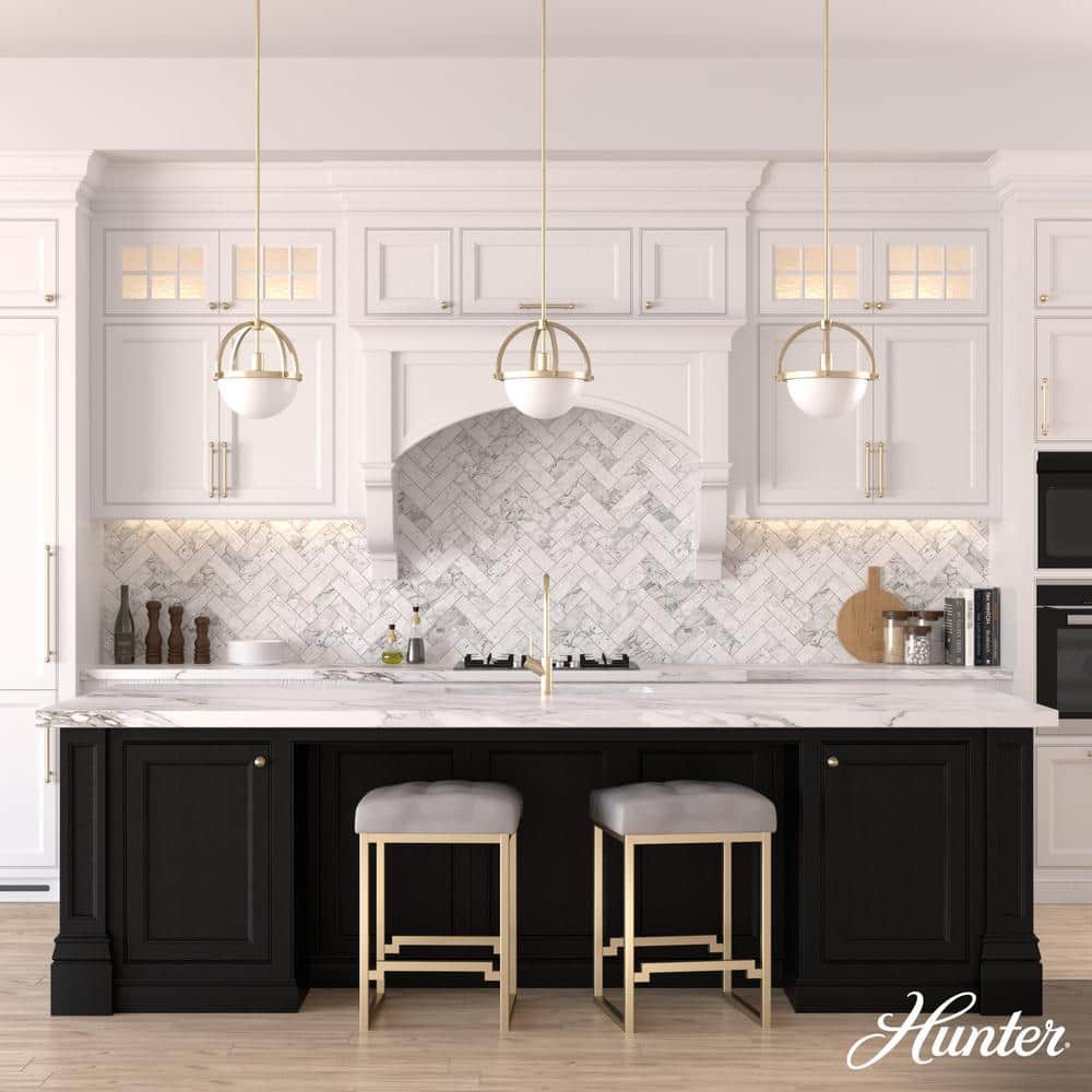 Alturas Gold Globe Pendant Light with White Glass Diffuser
