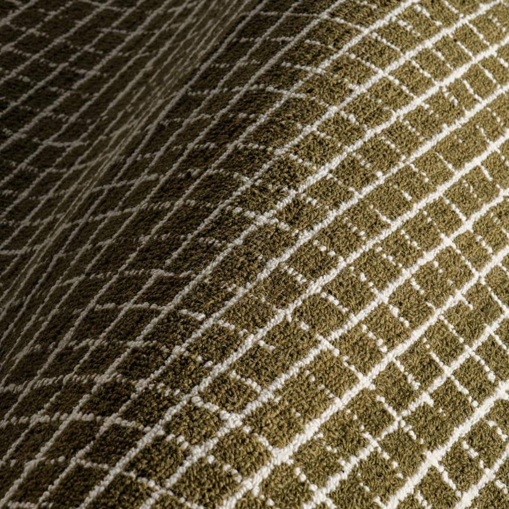 Moss Green Hand-Tufted Wool Rectangular Area Rug, 3' x 5'