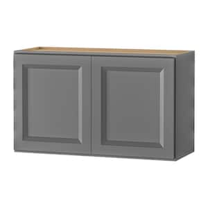 Keyport Shaker 30 in. W x 12 in. D x 18 in. in H Plywood Ready To Assemble Wall Bridge Kitchen Cabinet in Charcoal