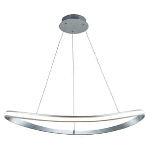 52-Watt Integrated LED Chrome Oval Pendant