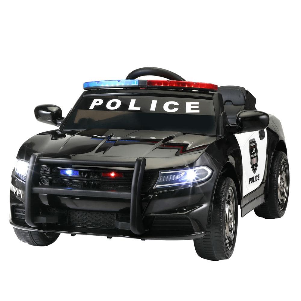 alleen Grof effectief TOBBI 12-Volt Kids Ride on Police Car Electric Toy Vehicle with Remote  Control, Black TH17T0638 - The Home Depot