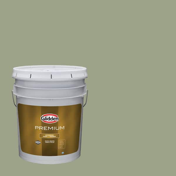 Glidden Premium 5 gal. PPG1030-4 Edamame Semi-Gloss Exterior Latex Paint