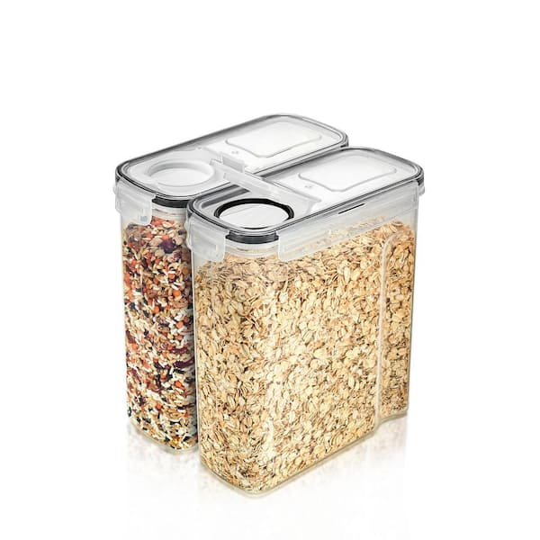 Airtight Food Storage Dispensers for Beans, Pasta, Cereals, and More-2 Pack (2 l /8.4 Cups)