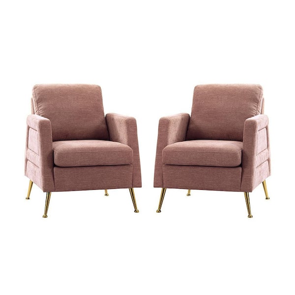 ARTFUL LIVING DESIGN Lluvia Blush Armchair With Metal Legs-S2