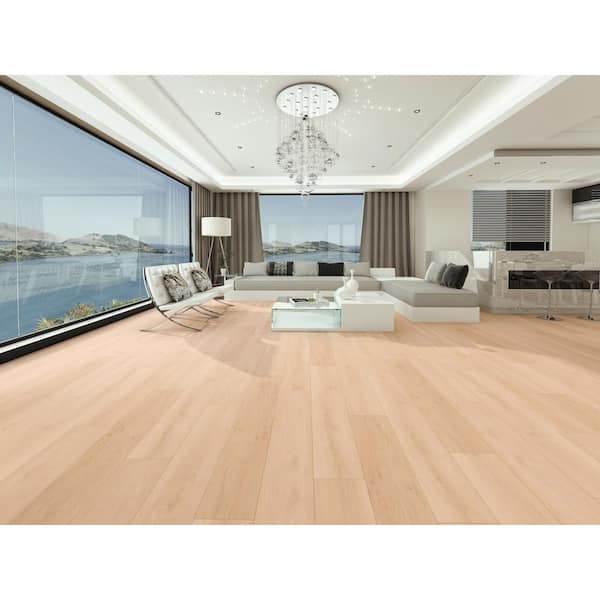 Take Home Sample-Wheat Maple EIR 12 mm T AC5 Waterproof Laminate Wood Flooring