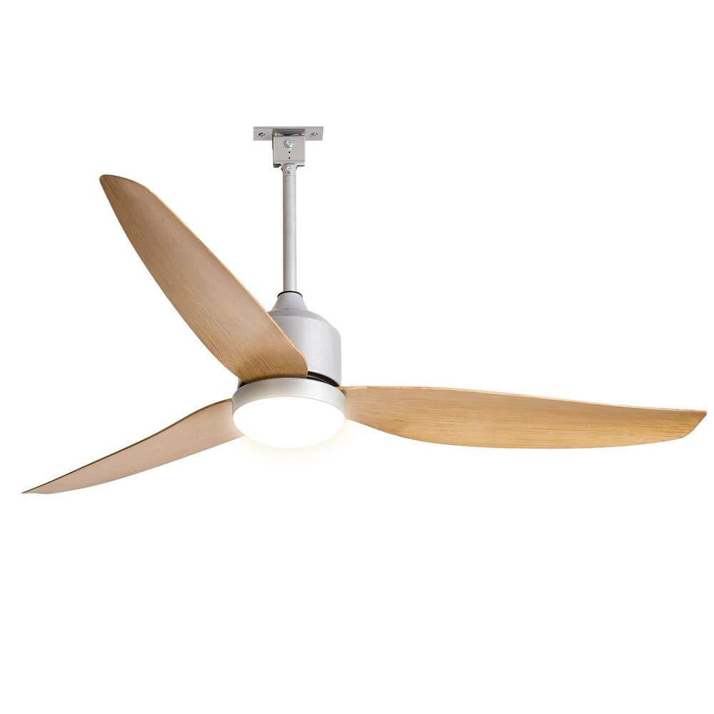 52 in. Beige Brush White Downrod Mount Waterproof Standard Ceiling Fan with Light for Outdoor Dimmable Included APP price history on PriceWatchPro