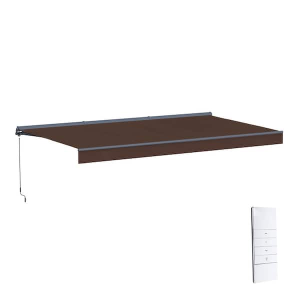 ALEKO 16 ft. Moroccan Polyester Motorized Patio Awning Semi