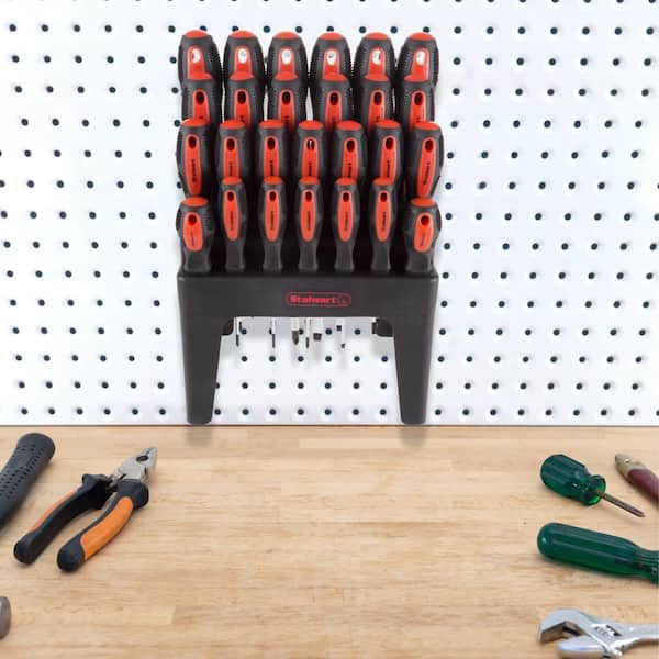 Stark 26-piece Screwdriver with Stand Slotted Philips Pozi Star Organizing Set Magnetic Tip Screw Driver with Rack