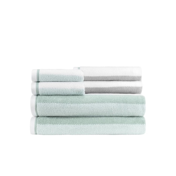 Caro Home Dana Faded Turquoise Grey 6pc Towel Set