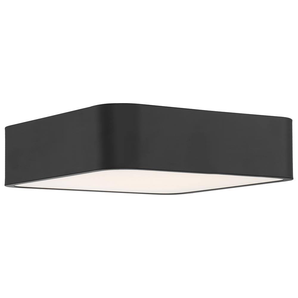Granada Black and White Glass LED Flush Mount Light