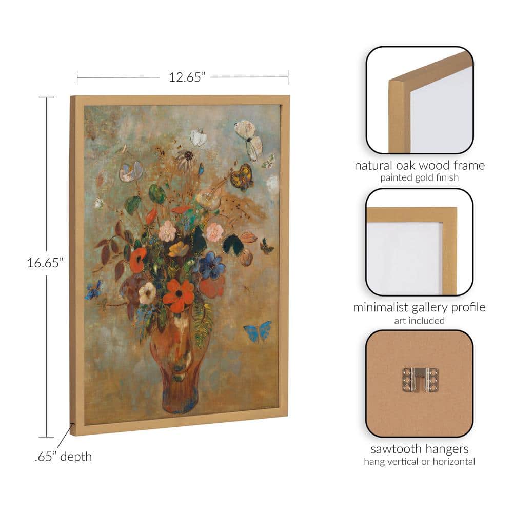 Gold Framed Odilon Redon Still Life with Flowers Print 12x16
