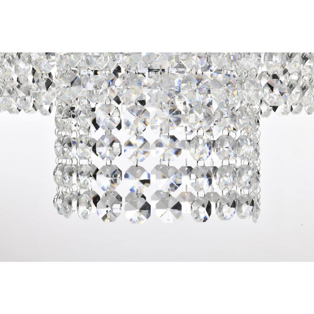 Glam Chrome and Crystal 4-Light Tiered Chandelier
