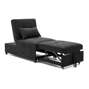 26 in. Width Black Polyester 72" x 26" x 16.25" Size Sofa Bed