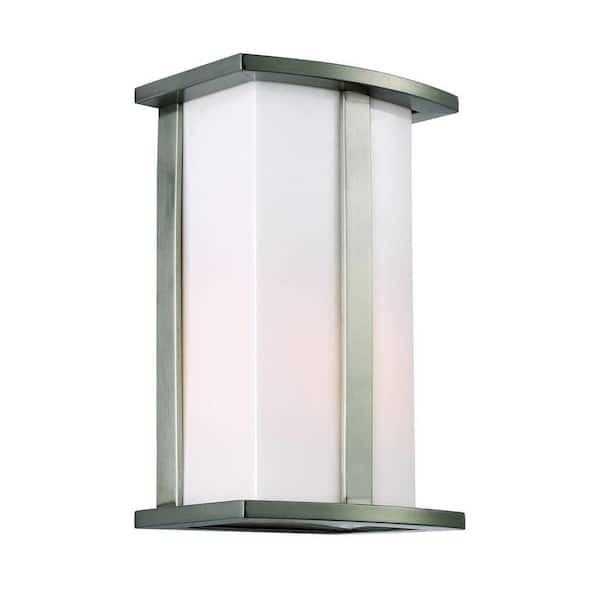 Bel Air Lighting Chime 1-Light Steel Modern Outdoor Wall Light Fixture with Opal Acrylic Shade