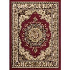 Sensation Red 8 ft. x 10 ft. Traditional Area Rug