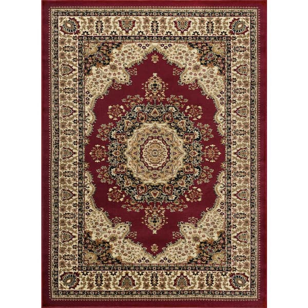 Tayse Rugs Sensation Red 8 ft. x 10 ft. Traditional Area Rug
