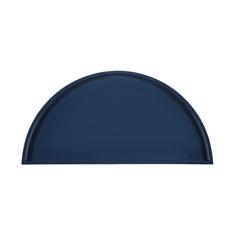 Dorrah Navy Blue Metal Half-Circle Console Table with Storage