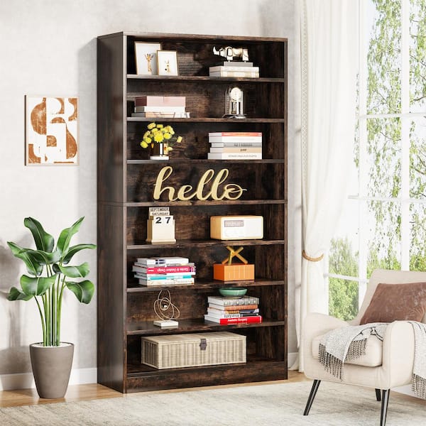 BYBLIGHT Eulas 71 in. Tall Dark Brown Wood 9 Tier Standard