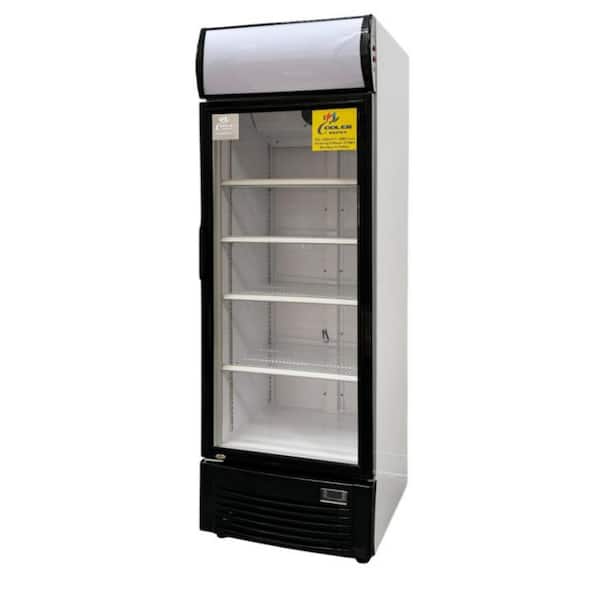 15.5 cu. ft. Commercial Merchandise Upright One Glass Door Refrigerator Beverage Cooler in White