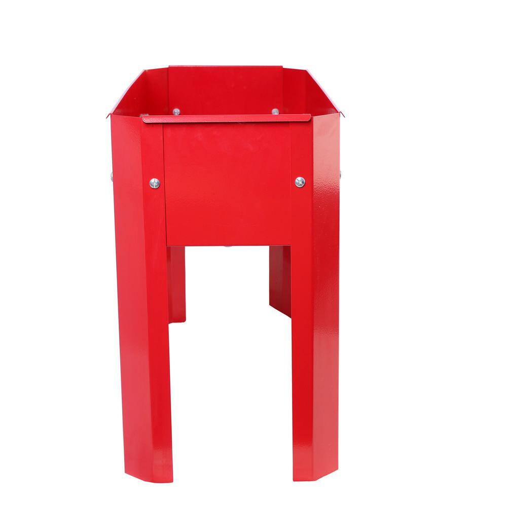 Red Galvanized Steel Elevated Garden Bed with Drainage System