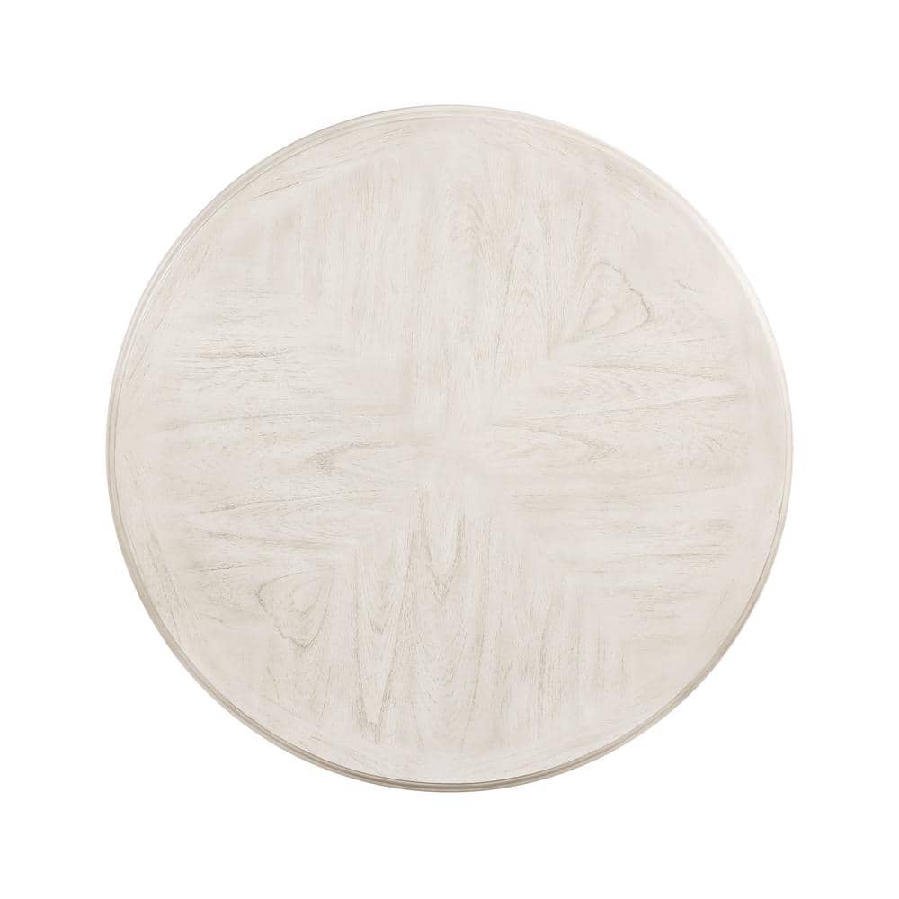 Cream Round Wood Counter Pub Set with 4 Chairs