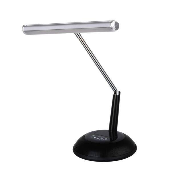LighTunes 18.89 in. White Bluetooth Adjustable Piano LED Speaker Desk Lamp with USB Charging Port and Remote Control