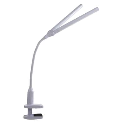 11 in. White Duo Lamp with Clamp