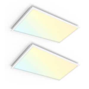 2-PACK 4 ft. x 2 ft. Dimmable White CCT And Wattage Selectable Integrated LED Back-Lit Panel Light,3300-4400-5500Lumens