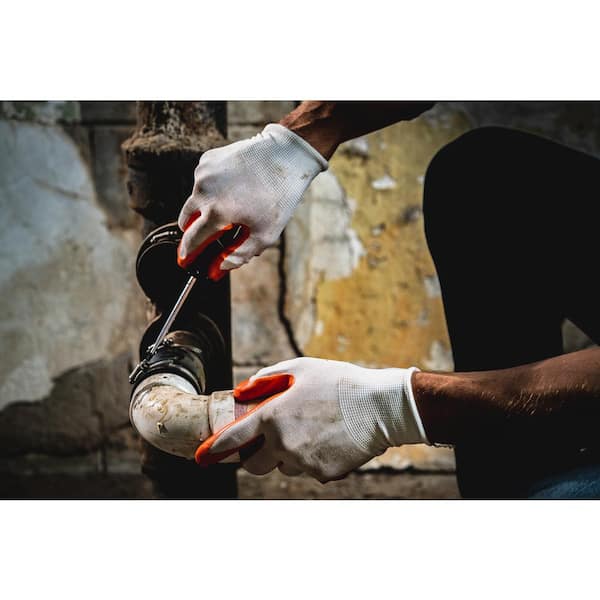 FIRM GRIP Ultra Durable Super Grip Dura-Knit Work Fishing Gloves Orange