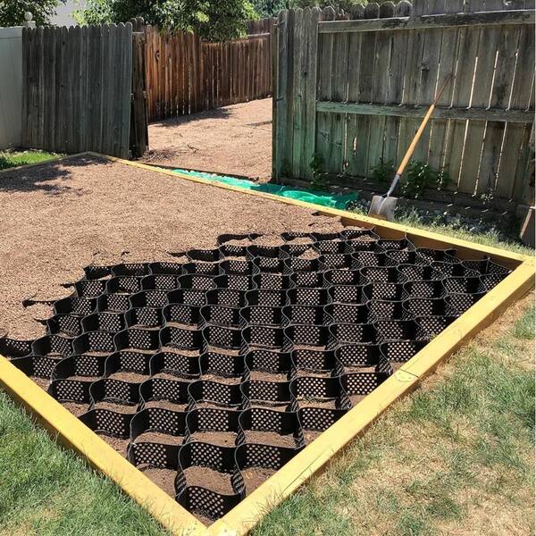 Wellco 10 ft. x 26 ft. x 2 in. S Series Plastic Ground Geo Grid Driveway Ground Pavers Geocell, with 16 J Steel Rebar