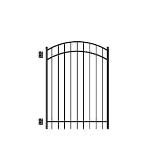 Natural Reflections 4 ft. W x 5 ft. H Black Standard-Duty Aluminum Arched Pre-Assembled Fence Gate