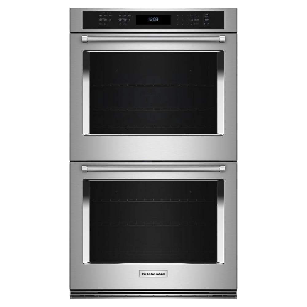 30 in. Double Electric Wall Oven with Air Fry Mode Self-Cleaning in Stainless Steel with PrintShield Finish