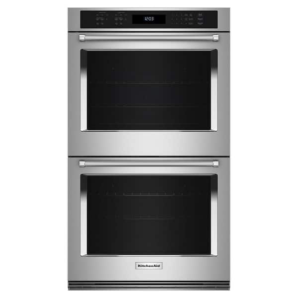 30 in. Double Electric Wall Oven with Air Fry Mode Self-Cleaning in Stainless Steel with PrintShield Finish